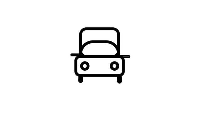 Animated front view car icon. Perfect for automotive transport, vehicle insurance, traffic mobility, car rentals, and travel industry graphics.
