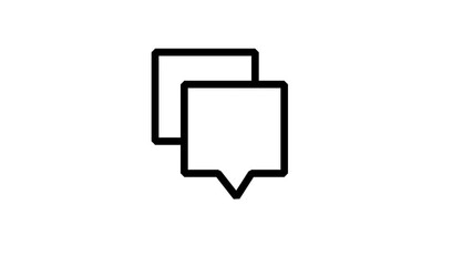 Animated double speech bubbles chat icon. Ideal for communication, messaging, social media discussion, user feedback, and digital dialogue interface. - Powered by Adobe
