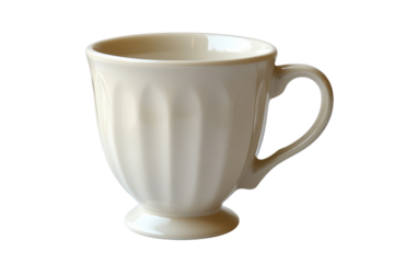 White coffee mug isolated on transparent background