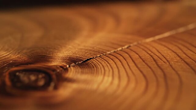 Macro shot of a weathered wooden surface, showcasing intricate grain patterns and a natural knot detail