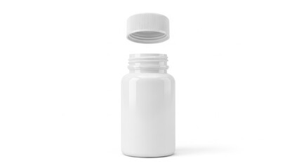 Empty white pill bottle