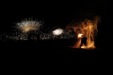 fire burning in the dark