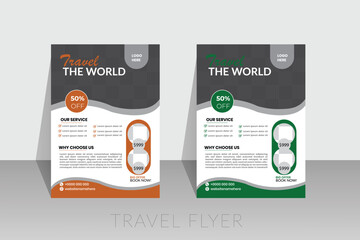 Minimalist World Tour and Adventure Travel Flyer Design