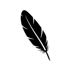 Black feather silhouette vector flat illustration design.