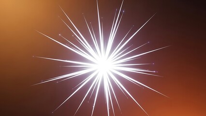 Obraz premium Vibrant white light burst on dark orange background
