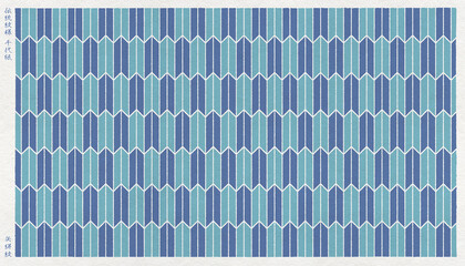 日本の伝統「矢絣」柄を版画風に描いた, 和紙の千代紙