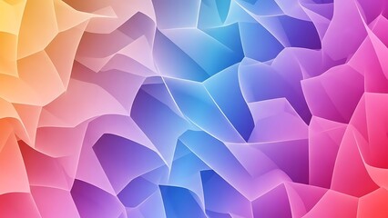 Vibrant polyhedron geometric pattern with gradient colors and 3d effect
