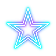 Obraz premium vibrant glowing neon star icons in a modern double outline style. high resolution transparent png for digital design projects.