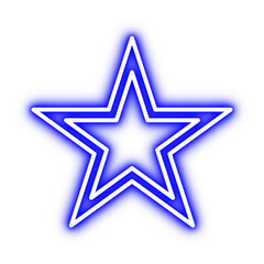 Obraz premium vibrant glowing neon star icons in a modern double outline style. high resolution transparent png for digital design projects.