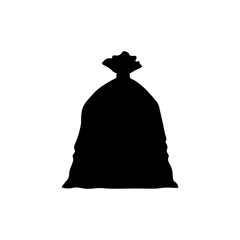 Trash bag silhouette vector flat illustration design.