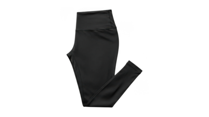 Black leggings isolated on transparent background for active wear