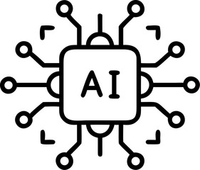 Naklejka premium ai chip acon