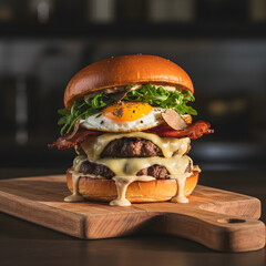 gourmet-burger on the table