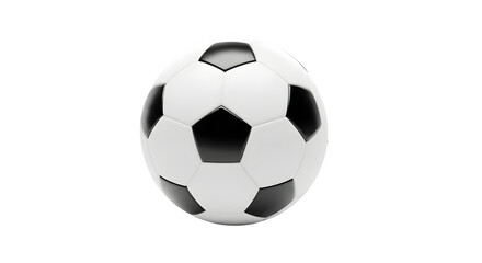 Fototapeta premium Realistic white and black soccer ball digitally isolated on transparent background