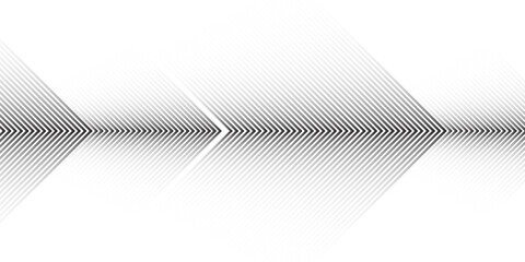 Vector arrow, made of thin lines on a white background. modern design with a dynamic effect, for covers, prints and graphic projects. Sporty striped pattern. Pointer, navigation, direction.