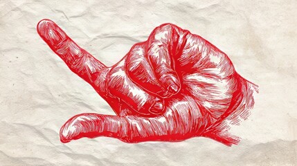 Hand-drawn Korean-style love gesture symbol illustration. 