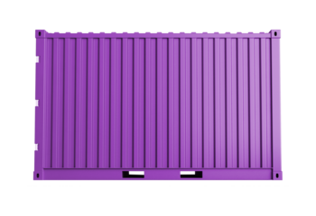 Vibrant Purple Shipping Container: Global Logistics, Cargo Transport, and Modern Storage Solution on Transparent Background