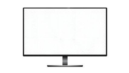 Blank computer monitor isolated on transparent background