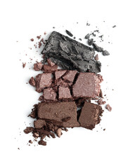 Crushed Metallic Eyeshadow Powder Texture on White Background