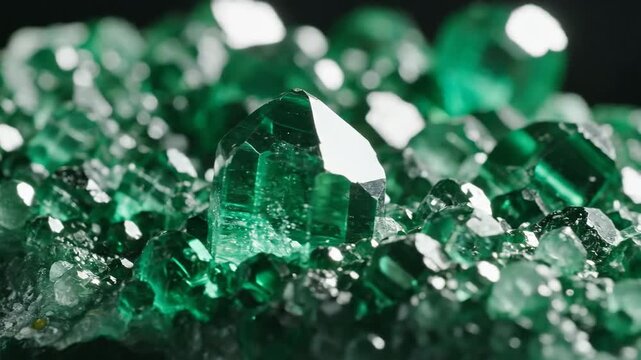 Intensely green dioptase crystals sparkle with incredible clarity and natural luster