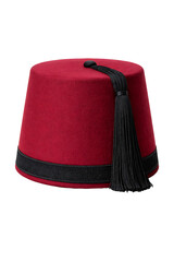 Traditional Red Fez Hat Isolated