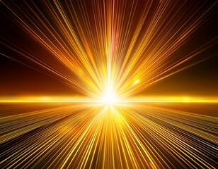 radiant horizontal yellow light rays against a vibrant background of glowing laser beams