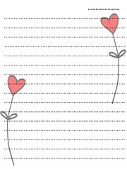 Romantic hand drawn card with hearts and flowers. Vector illustration.