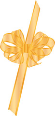 golden bow isolated on white background