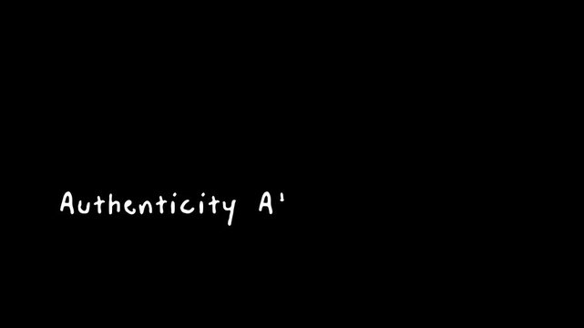 Animate text &ldquo;AUTHENTICITY ATTRACTS&rdquo; using bold clean typography. Gentle scale-in reveal, soft glow, precise kinetic timing, centered composition.