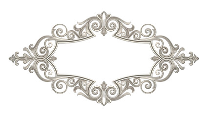 Ornate silver decorative frame with scrollwork and floral elements image