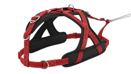 Red and Black Padded Dog Harness with Metal D- Rings pet accessory red harness