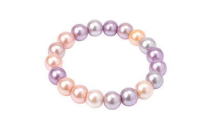 Obraz premium A beaded bracelet crafted with pastel pearls of pink, lavender, and peach hues