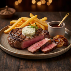 steak and fries delicious