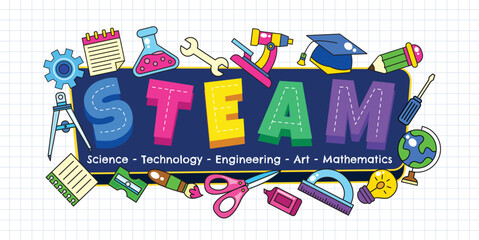 STEAM education element logo vector illustration