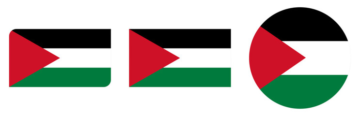 Fototapeta premium palestine circular flag, palestine rectangular flag flat icon