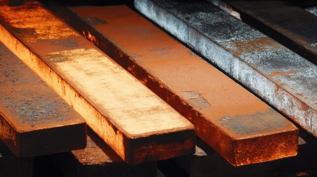 Medium shot of steel components during the carburizing process illustrating varied surface textures from low to high hardness treatments.