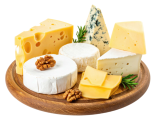 Cheese platter yellow, white, & blue on wood