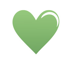 Green Heart Symbol Graphic for Love Health or Nature Themes Simple Gradient Design Isolated