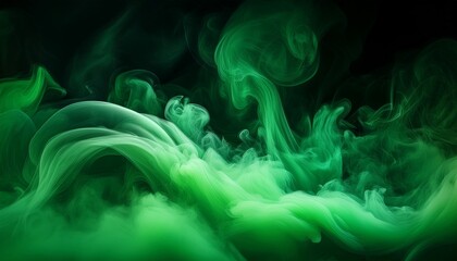 Fototapeta premium Ethereal Green Mist And Fog With Soft Smoke Swirls And Dust Explosion Transparent Haze And Dreamy Atmospheric Effect For Abstract Backgrounds