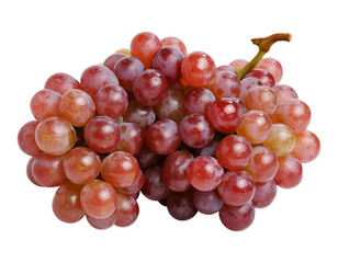 Vibrant cluster of fresh red grapes isolated against a dark background, showcasing natural sweetness isolated on transparent background