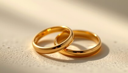 Elegant Gold Wedding Rings Romantic Soft Light