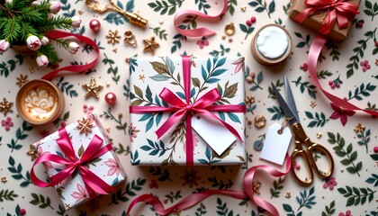 Stylish Gift Wrapping Supplies Cozy Warm Light