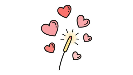 Sparkler of Affection: A radiant sparkler bursts forth with a constellation of hearts, painting a picture of warmth, fondness, and cheer. © Tahura