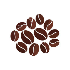 Obraz premium Minimalistic illustration of coffee beans forming a cluster on a white background