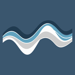 Wavy lines in shades of blue gray and white create abstract pattern.