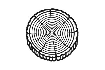 Top view of a stylized tree ring cross-section