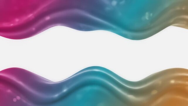 Colorful flowing waves in vibrant hues create a dynamic visual effect, showcasing smooth transitions and fluid motion with ample copy space for design elements