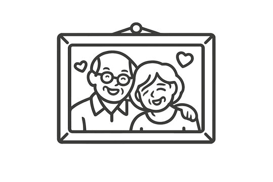 Elderly Couple Portrait in Frame