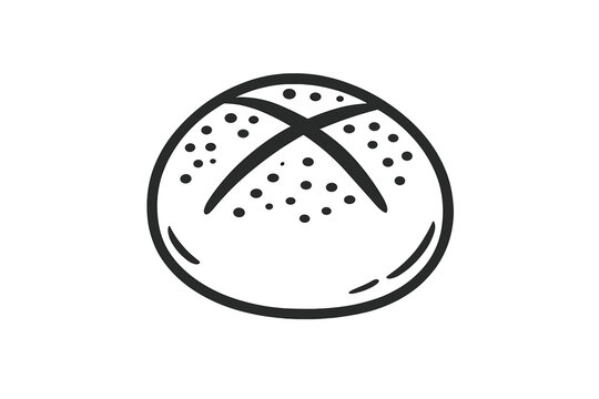 Stylized bread roll icon