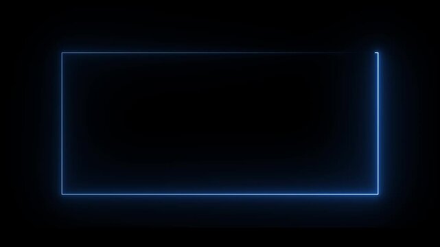 Abstract neon rectangle frame animation. 4k animation motion graphics video